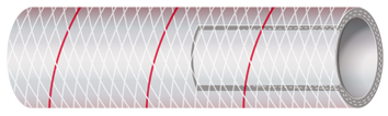Red-Tracer Sierra International All Clear PVC Tubing Polyester Reinforced 3/8 x 50 16-162-0386 All Clear PVC Tubing Polyester Reinforced 3/8 x 50 Red-Tracer Teleflex